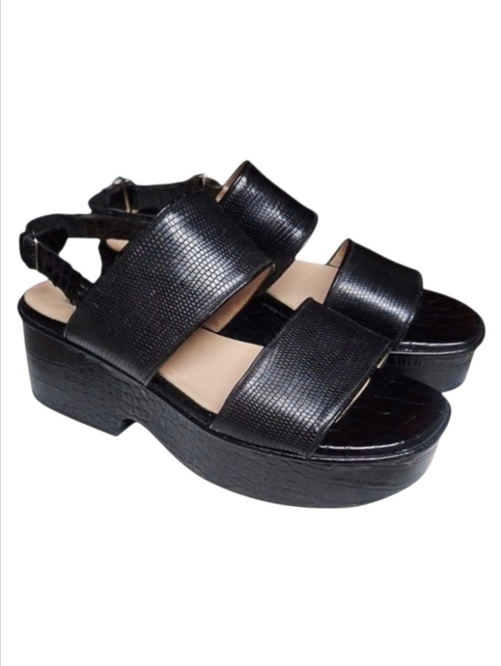 DRIES VAN NOTEN | Black Leather Platform Sandals in Size EU 37.5 / US 7.5